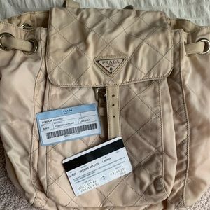 So cute!!! Prada Lavanda Quilted Backpack